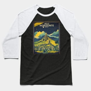 Belo Horizonte Starry Night Brazil Vintage Tourism Travel Poster Baseball T-Shirt